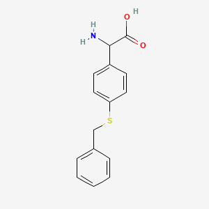 molecular formula C15H15NO2S B8006184 2-Amino-2-(4-(benzylthio)phenyl)acetic acid 