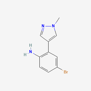 molecular formula C10H10BrN3 B8006239 4-Bromo-2-(1-methylpyrazol-4-YL)aniline 