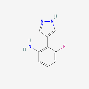 molecular formula C9H8FN3 B8006258 3-Fluoro-2-(1H-pyrazol-4-YL)aniline 