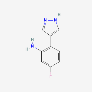 molecular formula C9H8FN3 B8006264 5-Fluoro-2-(1H-pyrazol-4-YL)aniline 