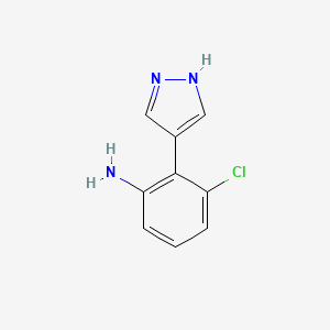 molecular formula C9H8ClN3 B8006276 3-Chloro-2-(1H-pyrazol-4-YL)aniline 