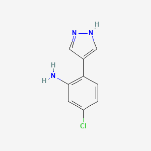 molecular formula C9H8ClN3 B8006287 5-Chloro-2-(1H-pyrazol-4-YL)aniline 