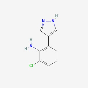 molecular formula C9H8ClN3 B8006291 2-Chloro-6-(1H-pyrazol-4-YL)aniline 