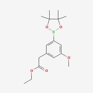 molecular formula C17H25BO5 B8006305 Ethyl 2-(3-methoxy-5-(4,4,5,5-tetramethyl-1,3,2-dioxaborolan-2-yl)phenyl)acetate 
