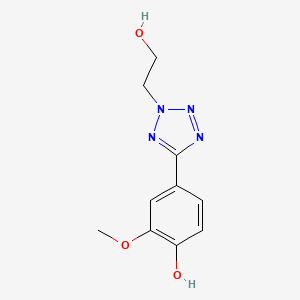 molecular formula C10H12N4O3 B8006411 4-[2-(2-hydroxyethyl)-2H-tetrazol-5-yl]-2-methoxyphenol 