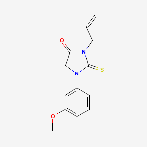 molecular formula C13H14N2O2S B8006442 1-(3-Methoxyphenyl)-3-(prop-2-en-1-yl)-2-thioxoimidazolidin-4-one 