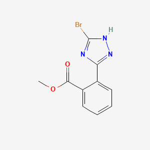 molecular formula C10H8BrN3O2 B8006446 methyl 2-(5-bromo-1H-1,2,4-triazol-3-yl)benzoate 