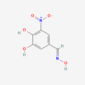 molecular formula C7H6N2O5 B8006470 5-[(E)-(hydroxyimino)methyl]-3-nitrobenzene-1,2-diol 
