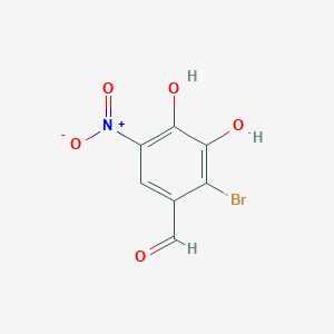 molecular formula C7H4BrNO5 B8006478 2-Bromo-3,4-dihydroxy-5-nitrobenzaldehyde 