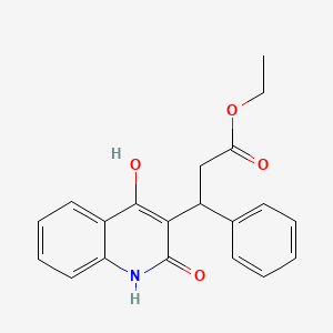 molecular formula C20H19NO4 B8006484 Ethyl 3-(4-hydroxy-2-oxo-1,2-dihydroquinolin-3-yl)-3-phenylpropanoate 
