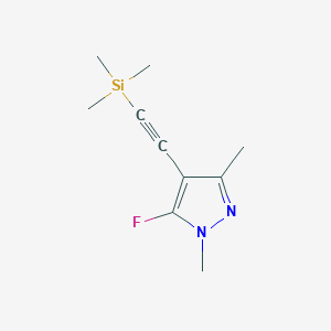 molecular formula C10H15FN2Si B8006498 5-fluoro-1,3-dimethyl-4-[(trimethylsilyl)ethynyl]-1H-pyrazole CAS No. 1392274-37-1