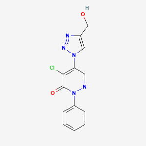 molecular formula C13H10ClN5O2 B8006532 4-Chloro-5-[4-(hydroxymethyl)triazol-1-yl]-2-phenylpyridazin-3-one 