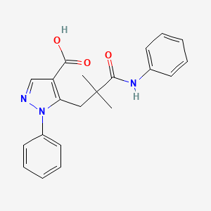 molecular formula C21H21N3O3 B8006539 5-(3-Anilino-2,2-dimethyl-3-oxopropyl)-1-phenylpyrazole-4-carboxylic acid 