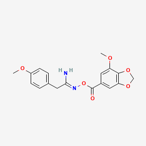 molecular formula C18H18N2O6 B8006649 (1Z)-N'-{[(7-methoxy-1,3-benzodioxol-5-yl)carbonyl]oxy}-2-(4-methoxyphenyl)ethanimidamide 