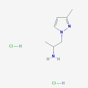 molecular formula C7H15Cl2N3 B8006823 1-(3-Methyl-1H-pyrazol-1-yl)propan-2-amine dihydrochloride 