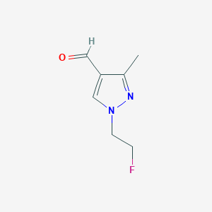 molecular formula C7H9FN2O B8006877 1-(2-Fluoroethyl)-3-methyl-1H-pyrazole-4-carbaldehyde 