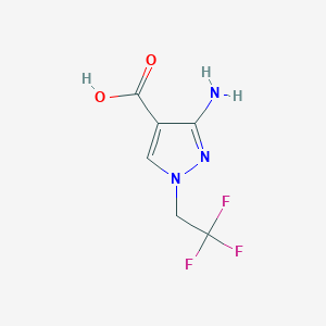 molecular formula C6H6F3N3O2 B8006888 3-Amino-1-(2,2,2-trifluoroethyl)-1H-pyrazole-4-carboxylic acid 