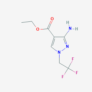 molecular formula C8H10F3N3O2 B8006905 Ethyl 3-amino-1-(2,2,2-trifluoroethyl)-1H-pyrazole-4-carboxylate 