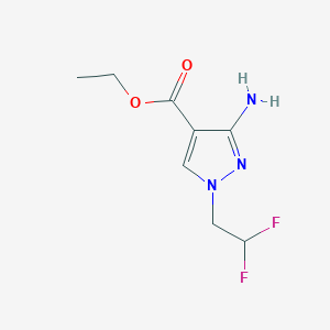 molecular formula C8H11F2N3O2 B8006906 Ethyl 3-amino-1-(2,2-difluoroethyl)-1H-pyrazole-4-carboxylate 