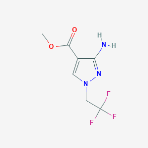 molecular formula C7H8F3N3O2 B8006907 Methyl 3-amino-1-(2,2,2-trifluoroethyl)-1H-pyrazole-4-carboxylate 
