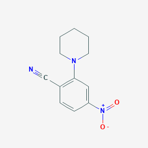 molecular formula C12H13N3O2 B8006910 4-Nitro-2-(1-piperidinyl)benzonitrile 