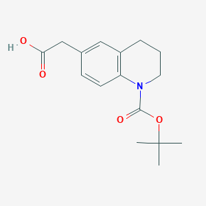molecular formula C16H21NO4 B8006984 2-(1-(tert-Butoxycarbonyl)-1,2,3,4-tetrahydroquinolin-6-yl)acetic acid 