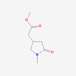 molecular formula C8H13NO3 B8006989 Methyl 2-(1-Methyl-5-oxo-3-pyrrolidinyl)acetate 