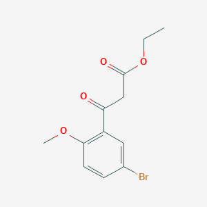 molecular formula C12H13BrO4 B8006997 3-(5-Bromo-2-methoxy-phenyl)-3-oxo-propionic acid ethyl ester 