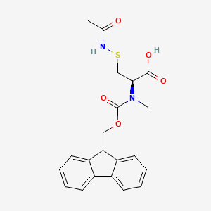molecular formula C21H22N2O5S B8007010 (2R)-3-acetamidosulfanyl-2-[9H-fluoren-9-ylmethoxycarbonyl(methyl)amino]propanoic acid 