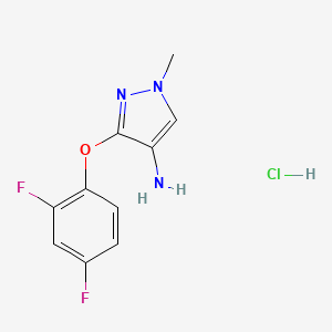 molecular formula C10H10ClF2N3O B8007033 3-(2,4-Difluorophenoxy)-1-methyl-1H-pyrazol-4-amine hydrochloride 