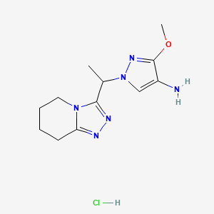 molecular formula C12H19ClN6O B8007047 3-Methoxy-1-[1-(5,6,7,8-tetrahydro[1,2,4]triazolo[4,3-a]pyridin-3-yl)ethyl]-1H-pyrazol-4-amine hydrochloride 