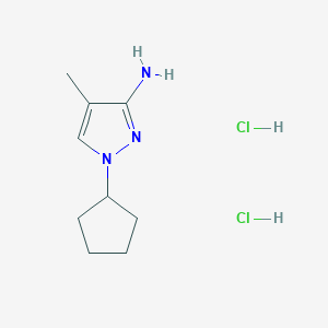 molecular formula C9H17Cl2N3 B8007050 1-Cyclopentyl-4-methylpyrazol-3-amine;dihydrochloride 