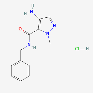 molecular formula C12H15ClN4O B8007068 4-Amino-N-benzyl-1-methyl-1H-pyrazole-5-carboxamide hydrochloride 