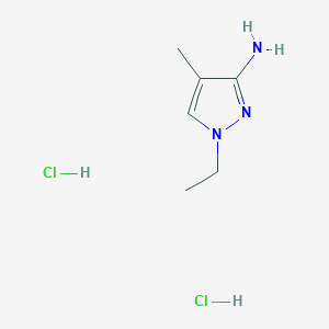 molecular formula C6H13Cl2N3 B8007074 1-ethyl-4-methyl-1H-pyrazol-3-amine dihydrochloride 