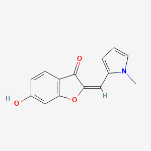 molecular formula C14H11NO3 B8007114 (2E)-6-hydroxy-2-[(1-methyl-1H-pyrrol-2-yl)methylidene]-1-benzofuran-3(2H)-one 