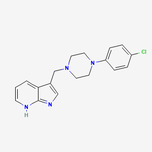 molecular formula C18H19ClN4 B8007150 3-[[4-(4-chlorophenyl)piperazin-1-yl]methyl]-7H-pyrrolo[2,3-b]pyridine 