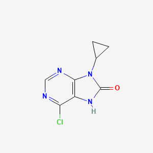 molecular formula C8H7ClN4O B8007158 6-Chloro-9-cyclopropyl-8,9-dihydro-7h-purin-8-one 