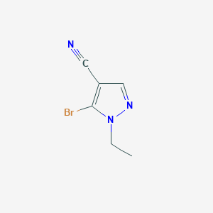 molecular formula C6H6BrN3 B8007250 5-Bromo-1-ethyl-1H-pyrazole-4-carbonitrile 