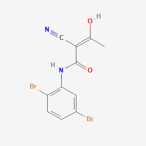 molecular formula C11H8Br2N2O2 B8007278 2-Butenamide, 2-cyano-N-(2,5-dibromophenyl)-3-hydroxy- 