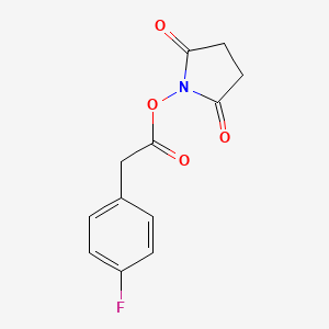 molecular formula C12H10FNO4 B8007291 (4-Fluoro-phenyl)-acetic acid 2,5-dioxo-pyrrolidin-1-yl ester 
