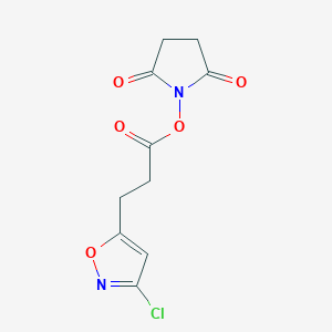 molecular formula C10H9ClN2O5 B8007310 1-{[3-(3-Chloro-1,2-oxazol-5-yl)propanoyl]oxy}pyrrolidine-2,5-dione 