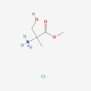 molecular formula C5H12ClNO3 B8007347 (3-Hydroxy-1-methoxy-2-methyl-1-oxopropan-2-yl)azanium;chloride 