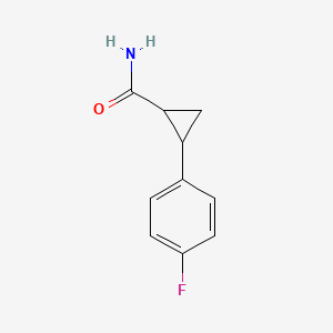 molecular formula C10H10FNO B8007416 2-(4-Fluorophenyl)cyclopropanecarboxamide 