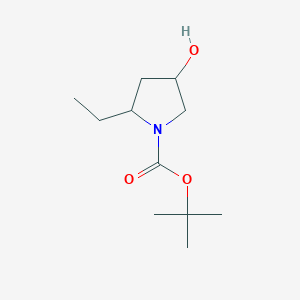 molecular formula C11H21NO3 B8007458 tert-Butyl 2-ethyl-4-hydroxypyrrolidine-1-carboxylate 