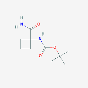 molecular formula C10H18N2O3 B8007475 Tert-butyl 1-carbamoylcyclobutylcarbamate 