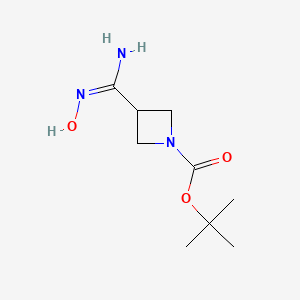 molecular formula C9H17N3O3 B8007502 tert-Butyl 3-[(Z)-amino(hydroxyimino)methyl]azetidine-1-carboxylate 