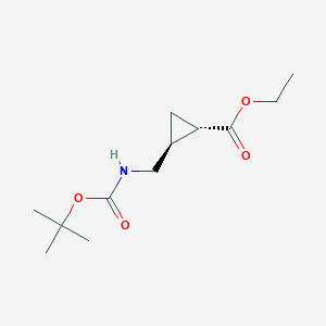 molecular formula C12H21NO4 B8007527 Ethyl (1R,2R)-rel-2-(Boc-aminomethyl)-cyclopropanecarboxylate 