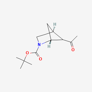 molecular formula C12H19NO3 B8007548 tert-butyl (1R,4S)-5-acetyl-2-azabicyclo[2.1.1]hexane-2-carboxylate 