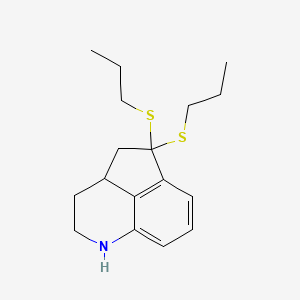 molecular formula C17H25NS2 B8007629 2,2-Bis(propylsulfanyl)-7-azatricyclo[6.3.1.0^{4,12}]dodeca-1(11),8(12),9-triene 