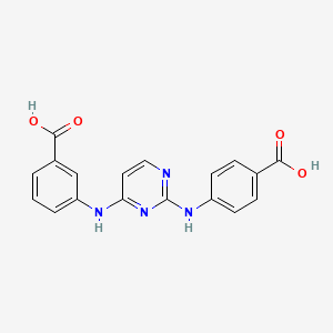 molecular formula C18H14N4O4 B8007647 3-[[2-(4-Carboxyanilino)pyrimidin-4-yl]amino]benzoic acid 